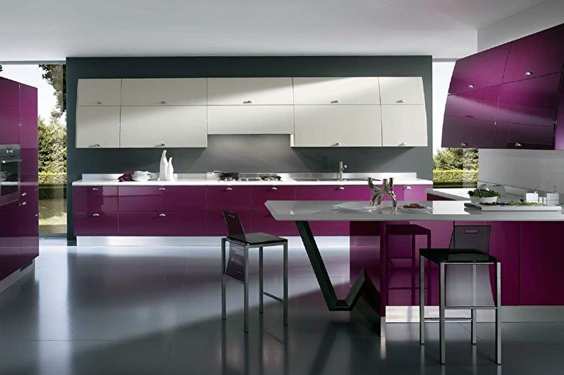 Cucina viola ad alta tecnologia - Interior Design