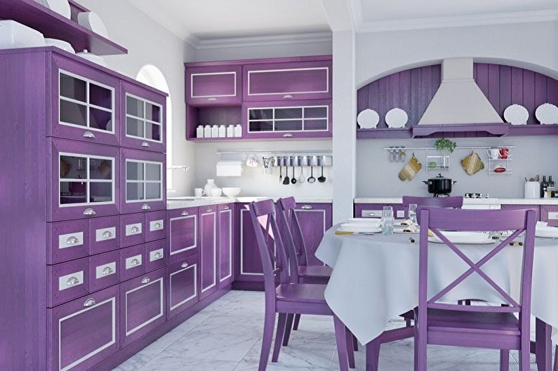 Cozinha em estilo provençal roxo - design de interiores