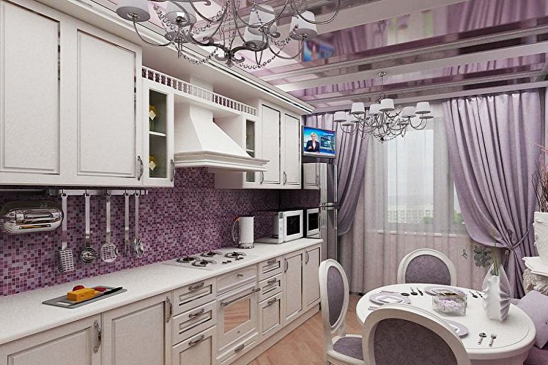 Purple Provence Style Kitchen - Interior Design