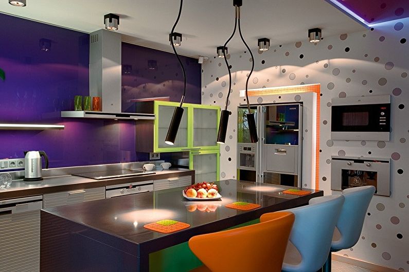 Purple Kitchen Design - Decoración e iluminación