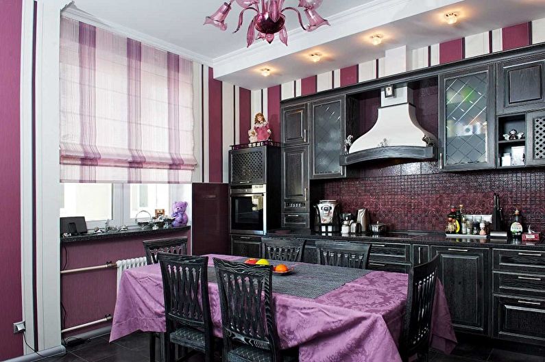 Bucătărie violet - fotografie de design interior