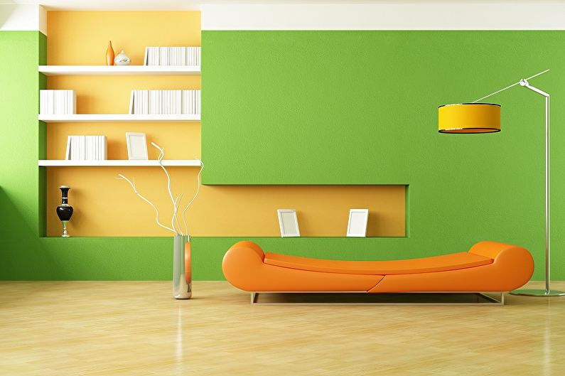 Vert avec jaune - La combinaison de couleurs à l'intérieur