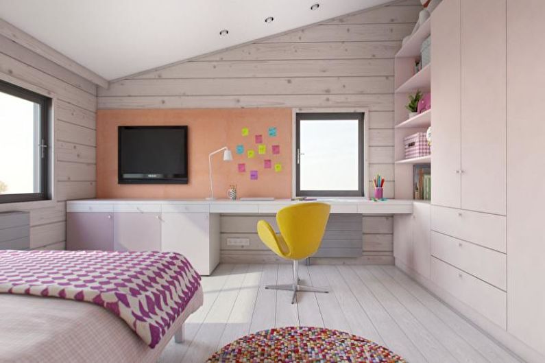 Minimalistische roze kinderkamer - Interior Design