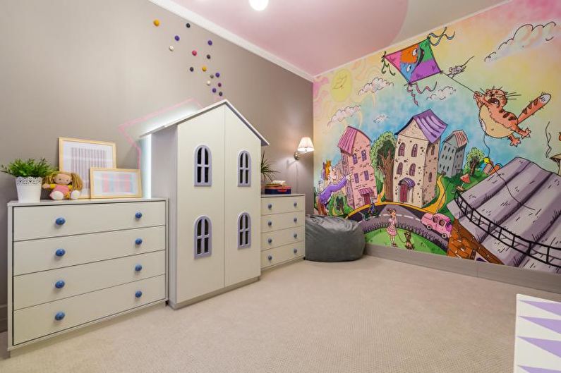 Pink Kids Room Design - Acabado del piso