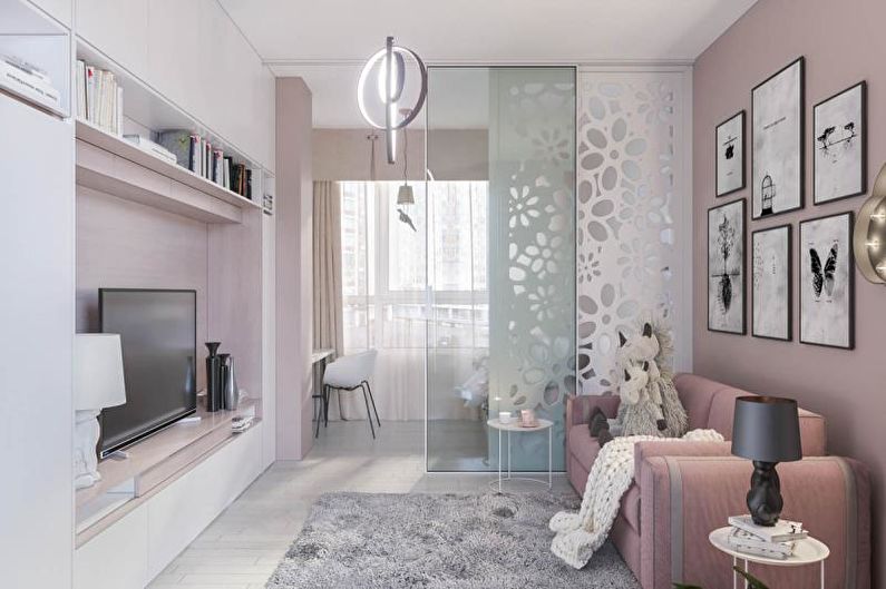 Habitación rosa para niños - foto de diseño de interiores