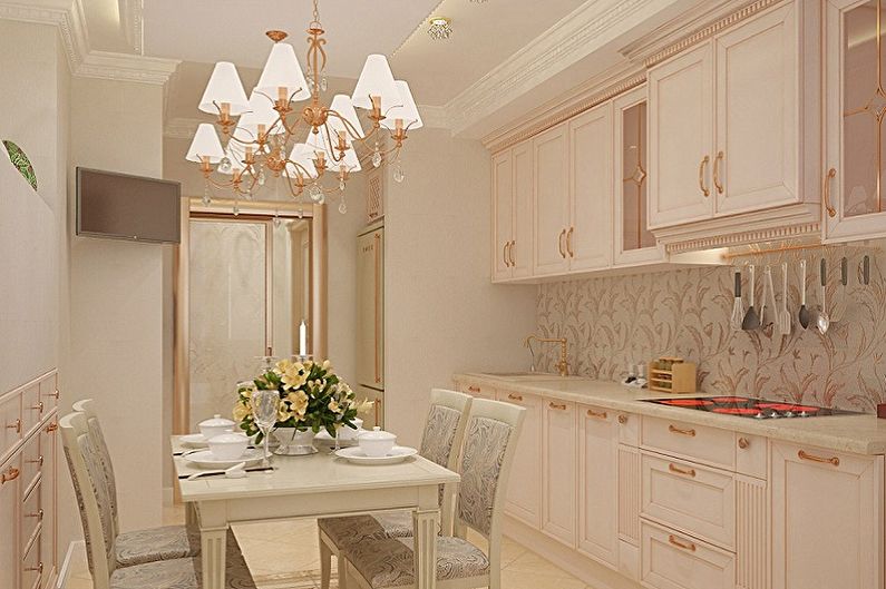 Cocina beige - foto de diseño de interiores