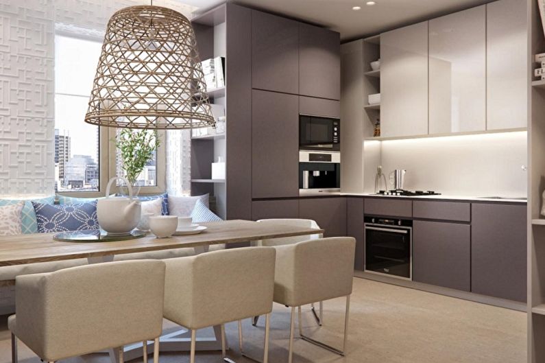 Dapur beige - gambar reka bentuk dalaman