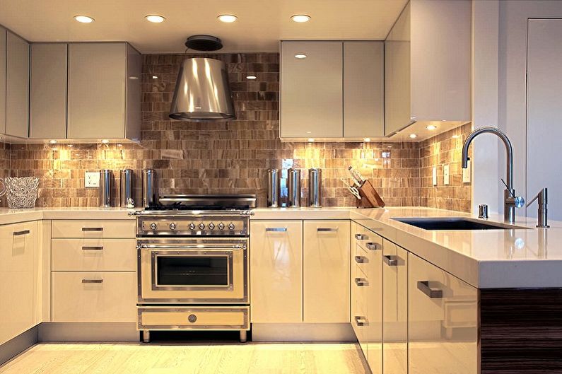 Dapur beige - gambar reka bentuk dalaman