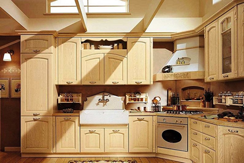 Beige kitchen - interior design photo