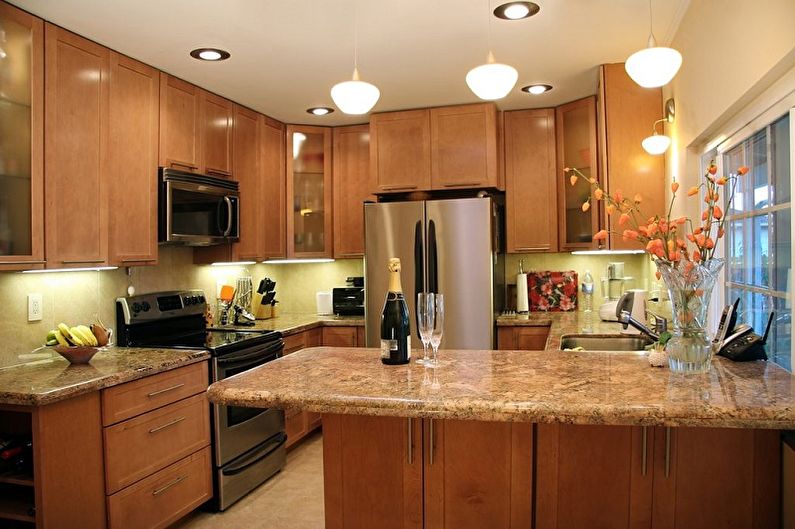 Beige kitchen - interior design photo