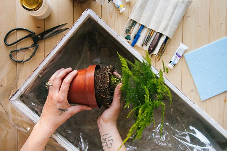 Pot de fleur bricolage dans une valise