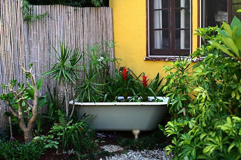 Idéias para vasos de flores no jardim