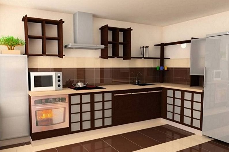 Diseño de cocina de estilo oriental - Acabado del piso