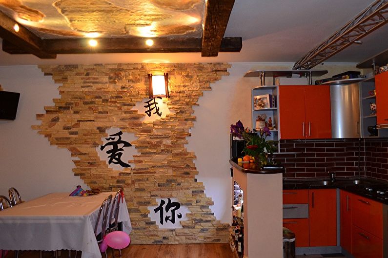 Diseño de cocina de estilo oriental: iluminación y decoración