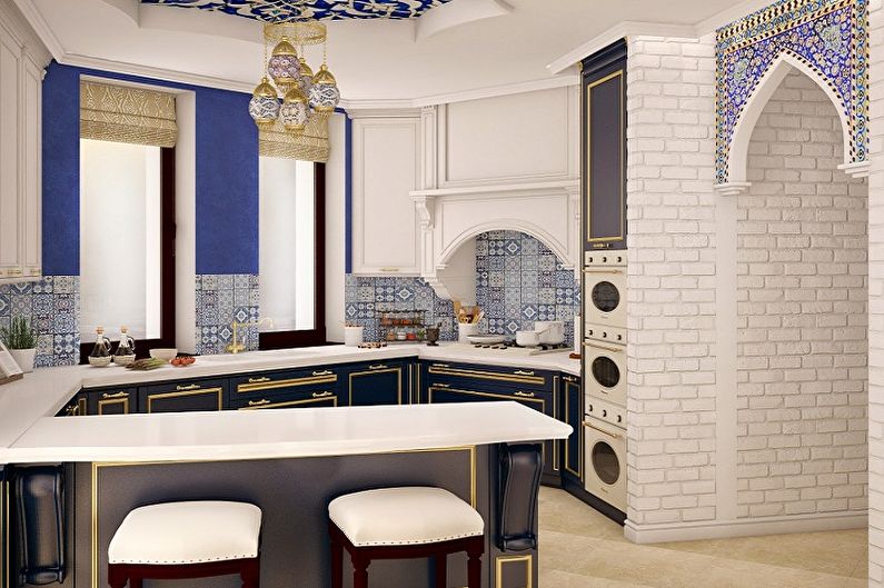 Pequeña cocina de estilo oriental - Diseño de interiores