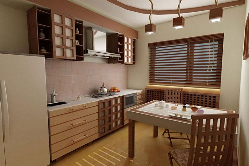 Pequeña cocina de estilo oriental - Diseño de interiores