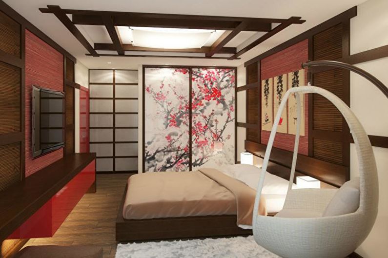 Diseño de dormitorio de estilo japonés - Muebles