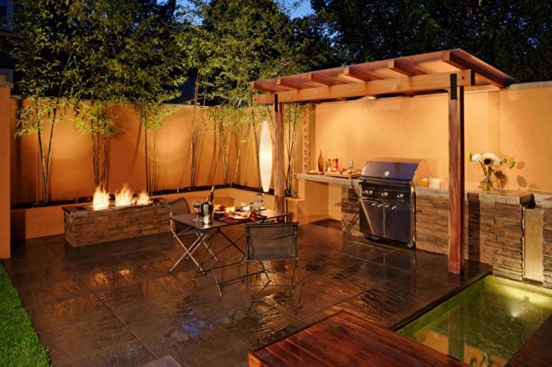 Gazebos avec barbecue, poêle ou barbecue - Préparation pour la construction