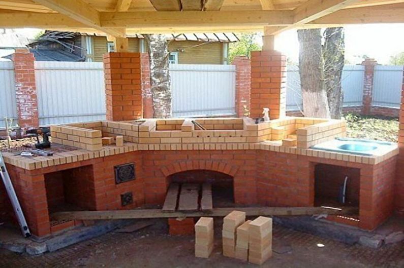 Gazebos con barbacoa, estufa o barbacoa - Pasos de construcción