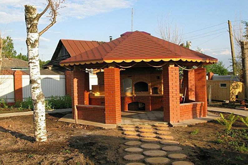 Gazebos con barbacoa, estufa o barbacoa - Pasos de construcción