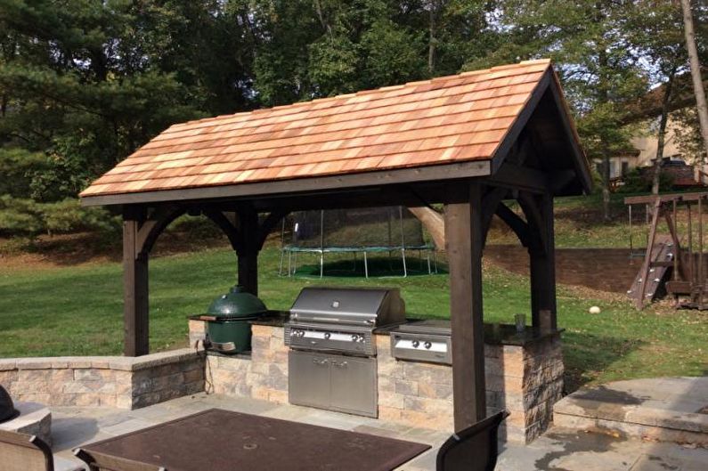 Pergolas avec barbecue, poêle ou barbecue - photo