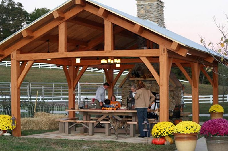 Pergolas avec barbecue, poêle ou barbecue - photo