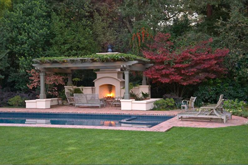 Pergolas avec barbecue, poêle ou barbecue - photo