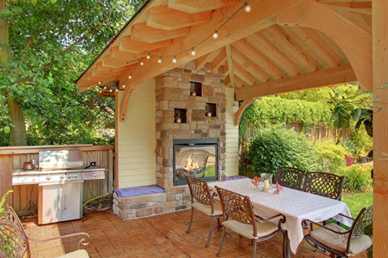 Pergolas avec barbecue, poêle ou barbecue - photo