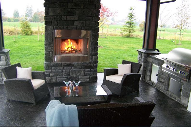 Pergolas avec barbecue, poêle ou barbecue - photo