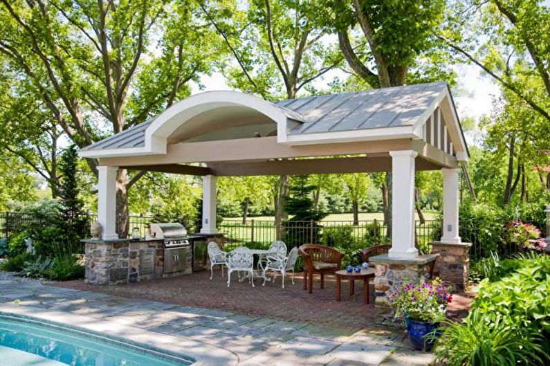 Pergolas avec barbecue, poêle ou barbecue - photo