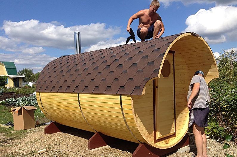 Étapes de montage du baril de bain à faire soi-même - Toiture