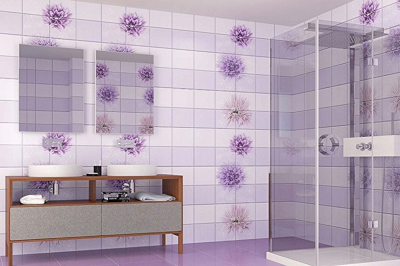 Idéias de design para painéis de plástico para o banheiro - painéis de azulejos