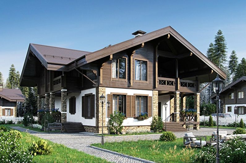 Rumah dari kayu - projek dan gambar