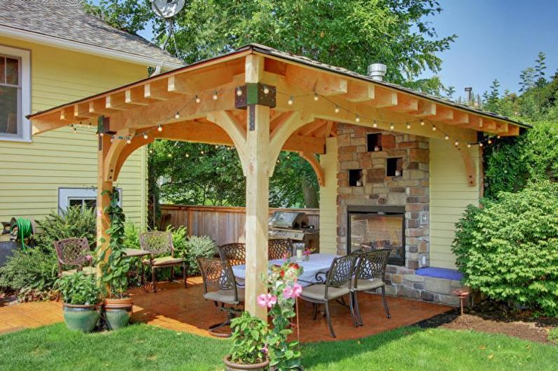 Gazebos avec barbecue, poêle ou barbecue (65 photos)