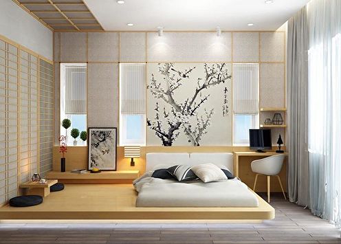 Japāņu stila guļamistaba: 90 dizaina fotoattēli