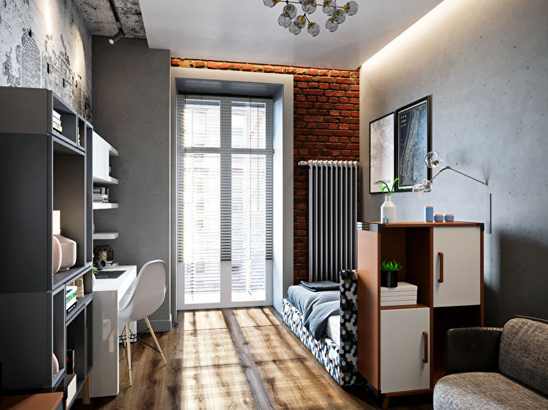 Dormitorio para un estudiante estudiante en el estilo loft - foto 1