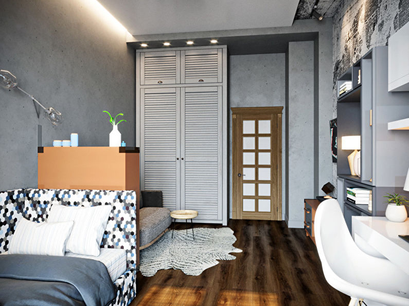 Dormitorio para un estudiante-estudiante en el estilo loft - foto 2