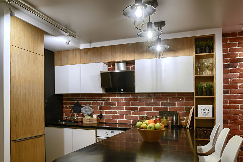 Stretch ceiling for a small kitchen