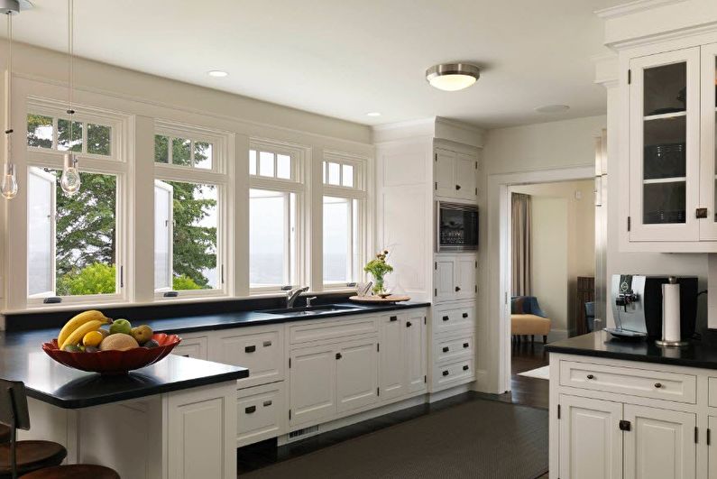 Stretch ceilings in the kitchen - photo