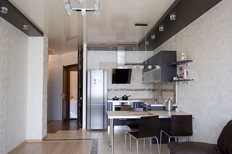 Stretch ceilings in the kitchen - photo