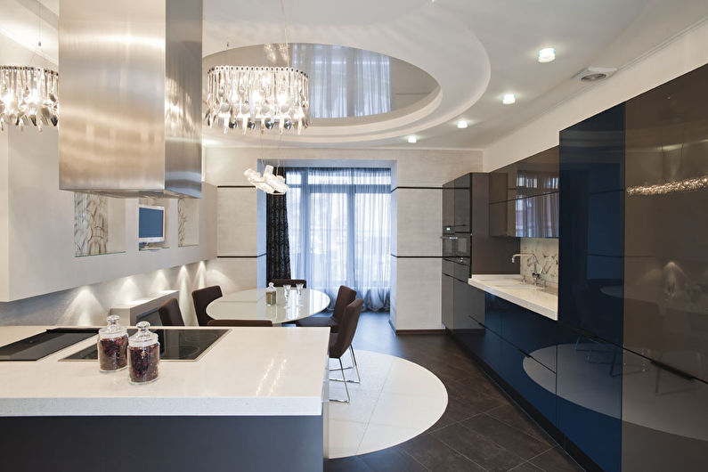 Stretch ceilings in the kitchen - photo