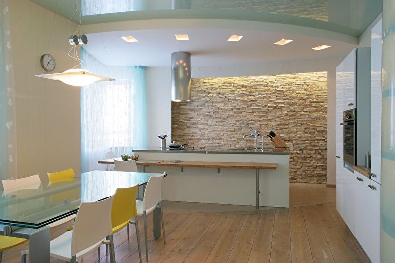 Stretch ceilings in the kitchen - photo