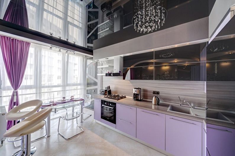 Stretch ceilings in the kitchen - photo