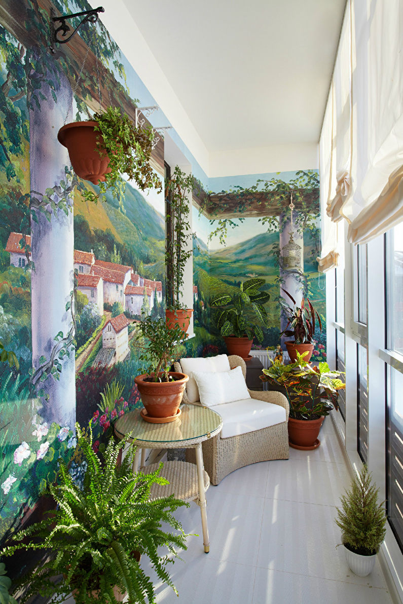 Wintertuin op het balkon - interieur