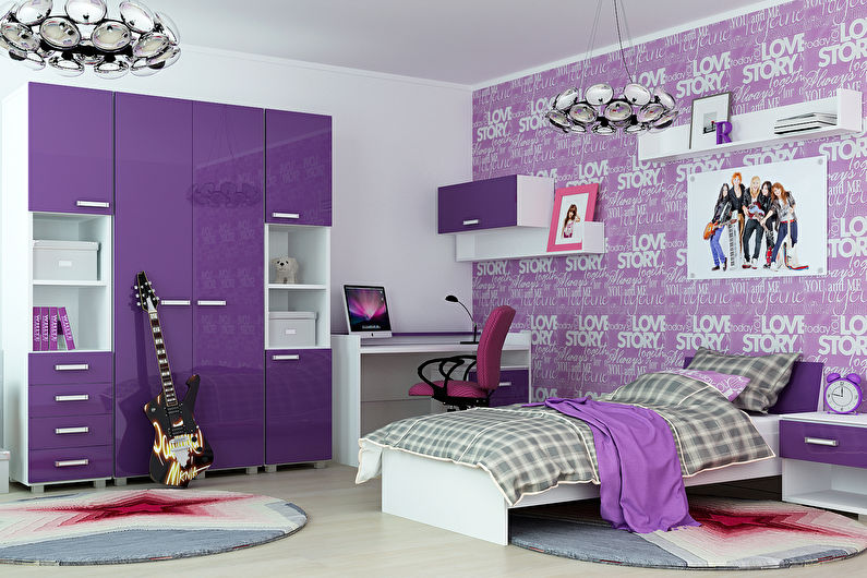 Quarto infantil roxo - design de interiores