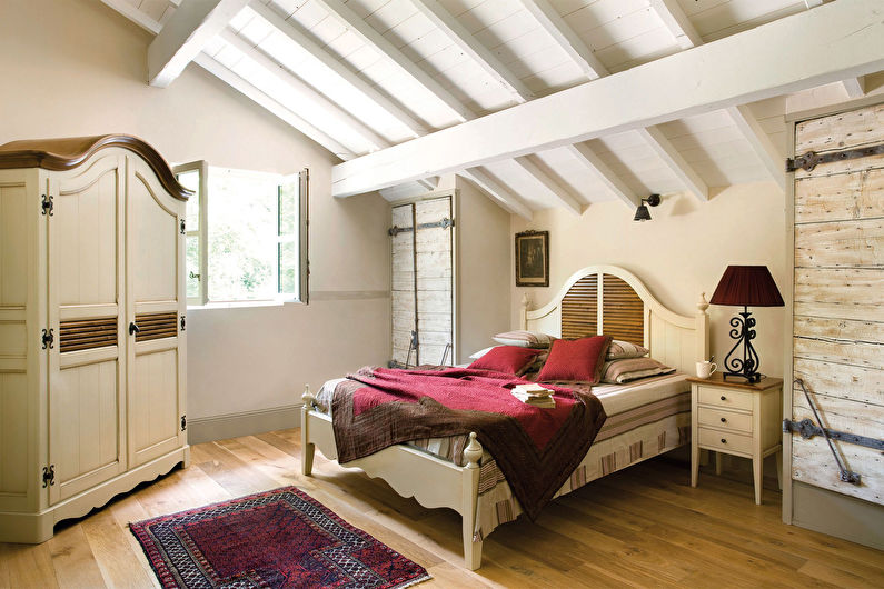 Attic bedroom interior design - photo