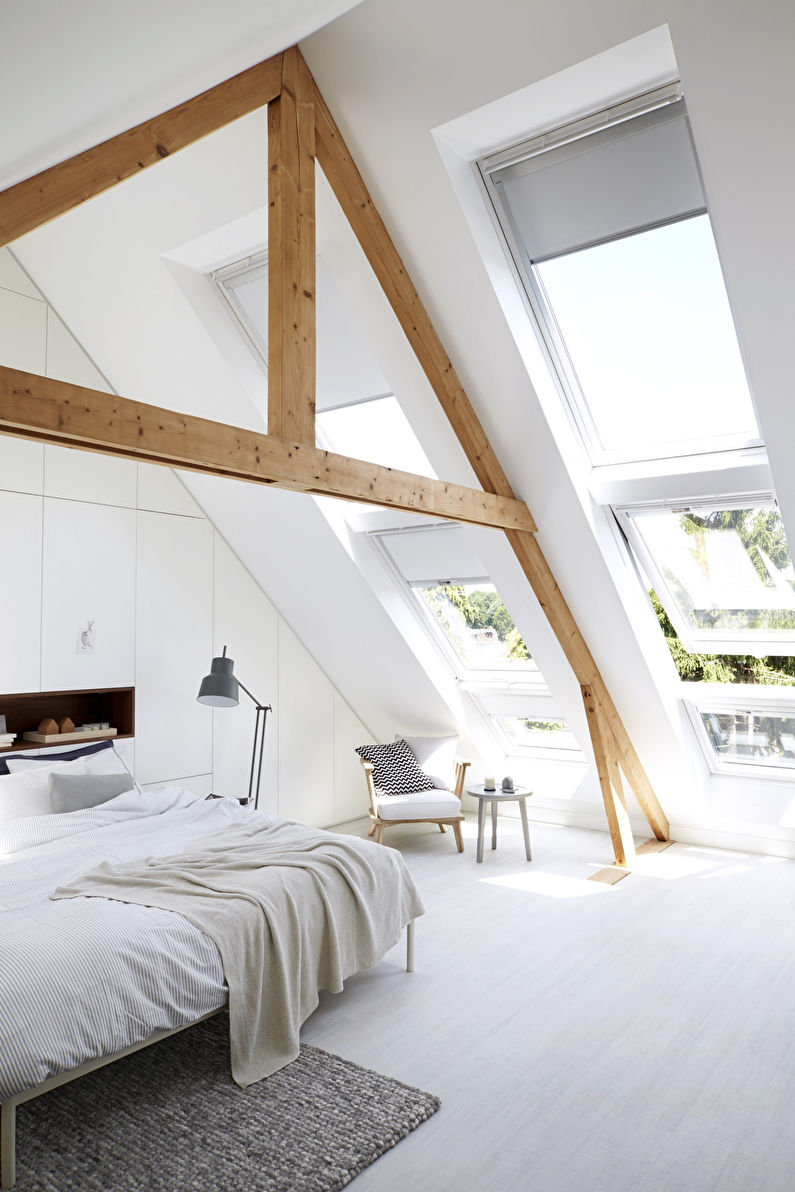 Attic interior interior design - larawan