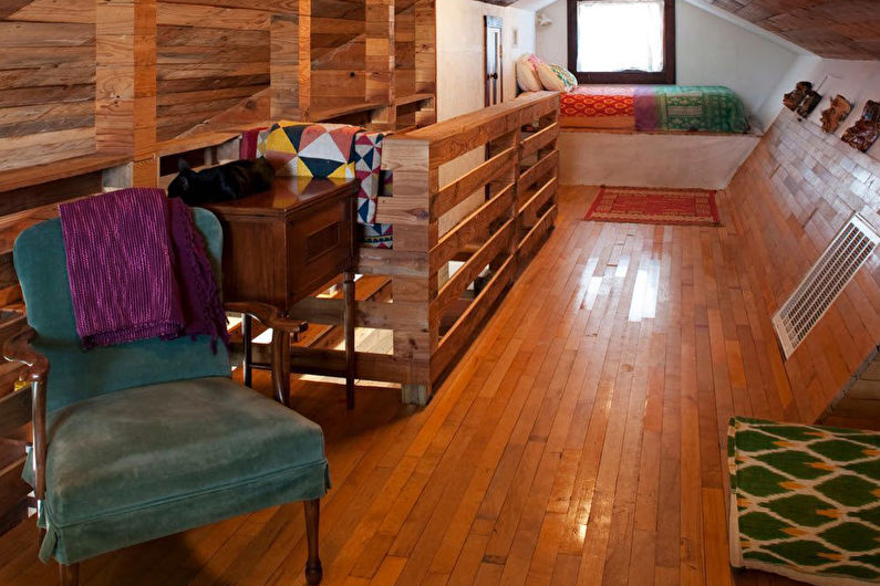 Interior design of a children's room in the attic - photo