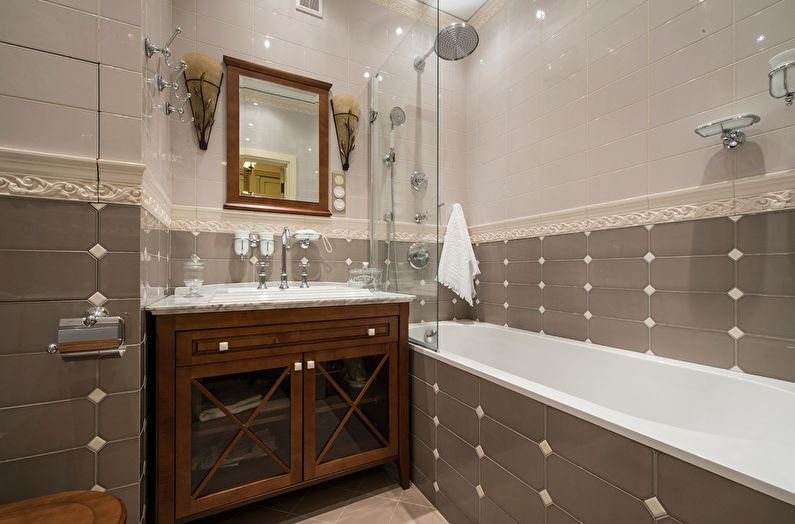 Baño de estilo clásico beige - Diseño de interiores