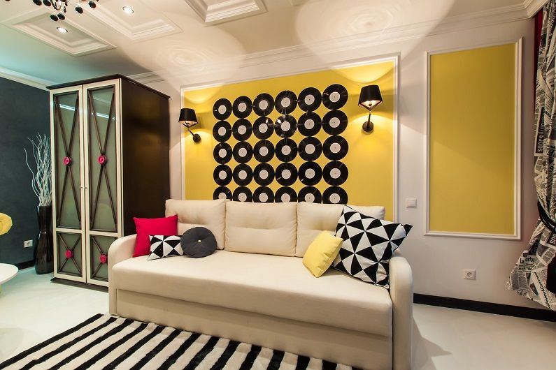 Sala de estar 16 m² no estilo da pop art - Design de Interiores